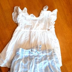 Mayoral white top and striped pants 12 month
